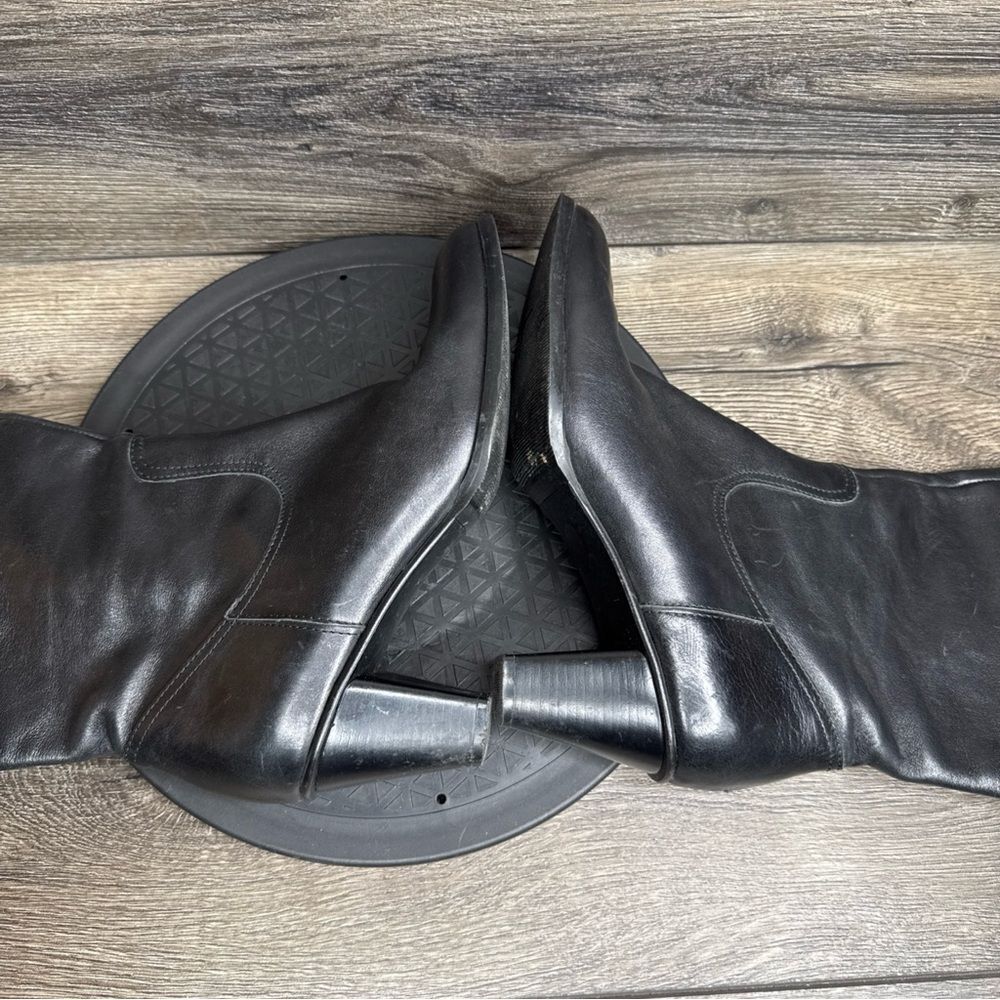 EDDIE BAUER Women's Italian Leather Tall Dark Brown Heeled Boots Size 8 - Picture 5 of 6